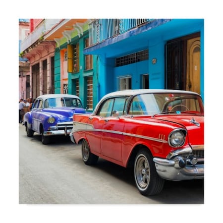 Philippe Hugonnard 'Old Cars Chevrolet Red And Purple' Canvas Art,24x24